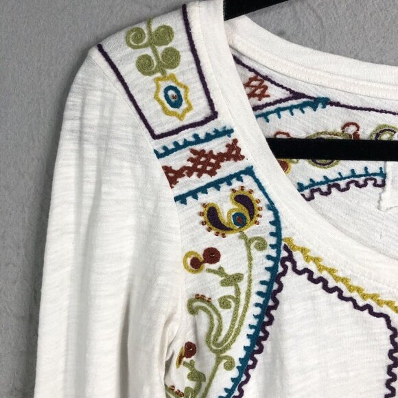 Double D Ranch Cream Embroidered Long Sleeve Top - Picture 6 of 16